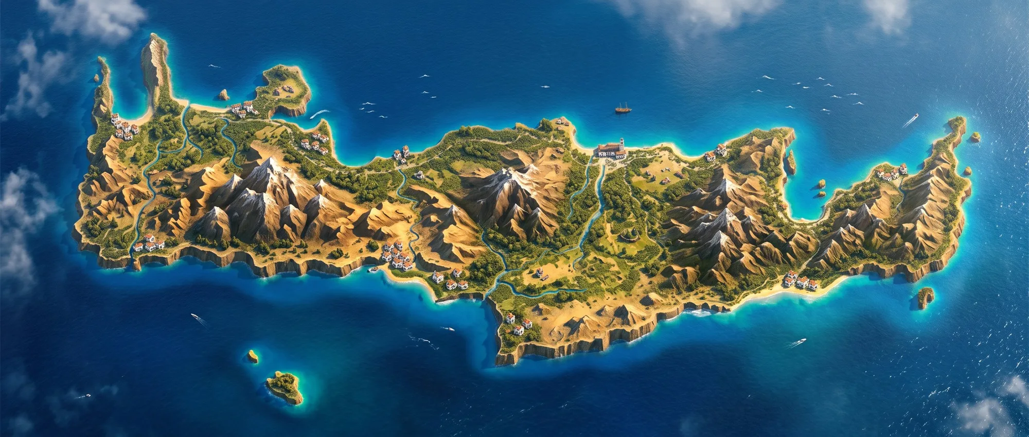 Illustrated map of Crete